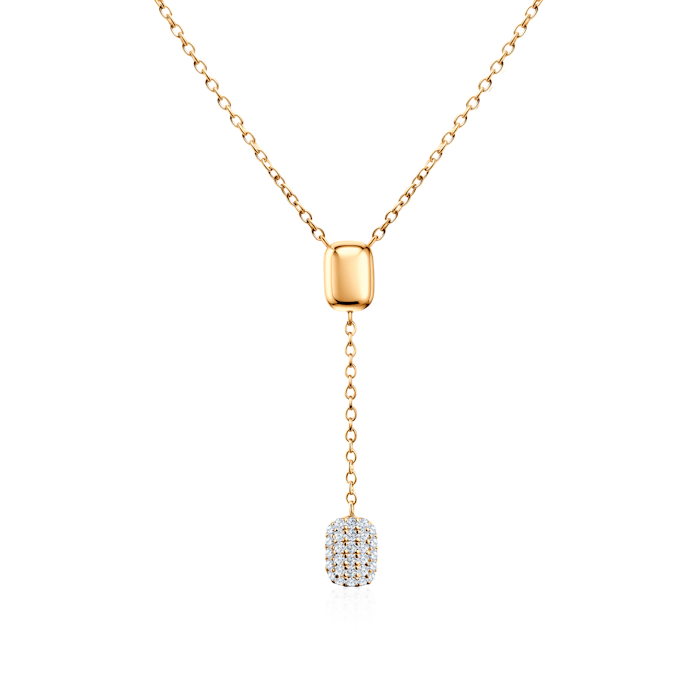 Eterniàle necklace, gold-plated silver, cubic zirconia