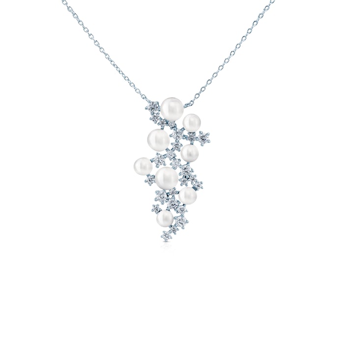 Eterniàle necklace, silver, cubic zirconia, pearls