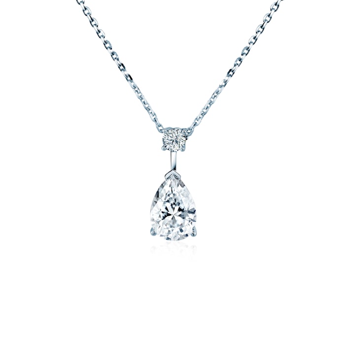 Eterniàle necklace, silver, cubic zirconia