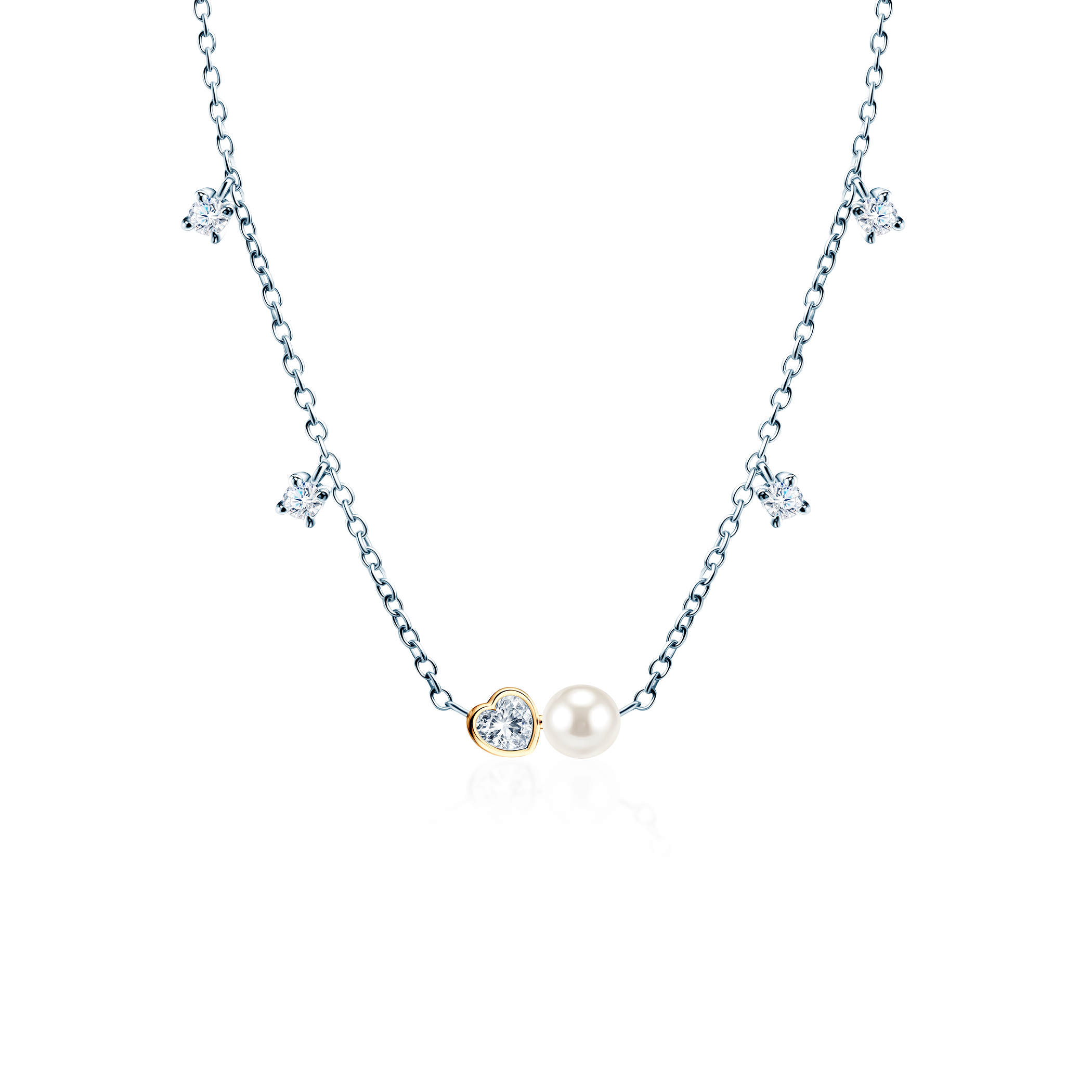 Ogrlica Eterniàle, srebro, biseri, cirkoni