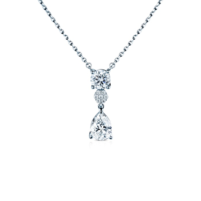 Eterniàle necklace, silver, cubic zirconia