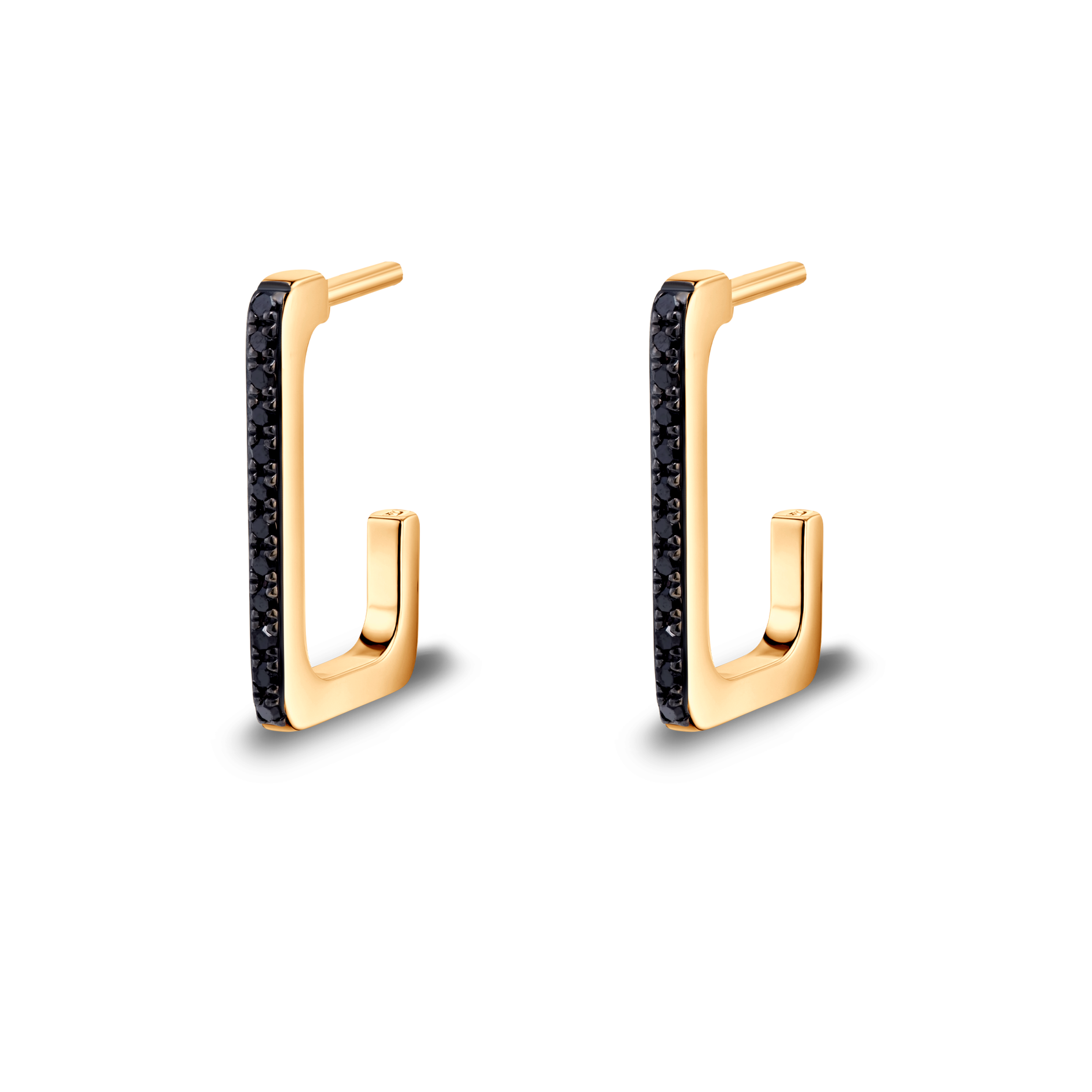 SAVICKI earrings: two-tone gold, black diamonds