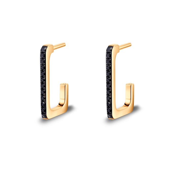 SAVICKI earrings: two-tone gold, black diamonds