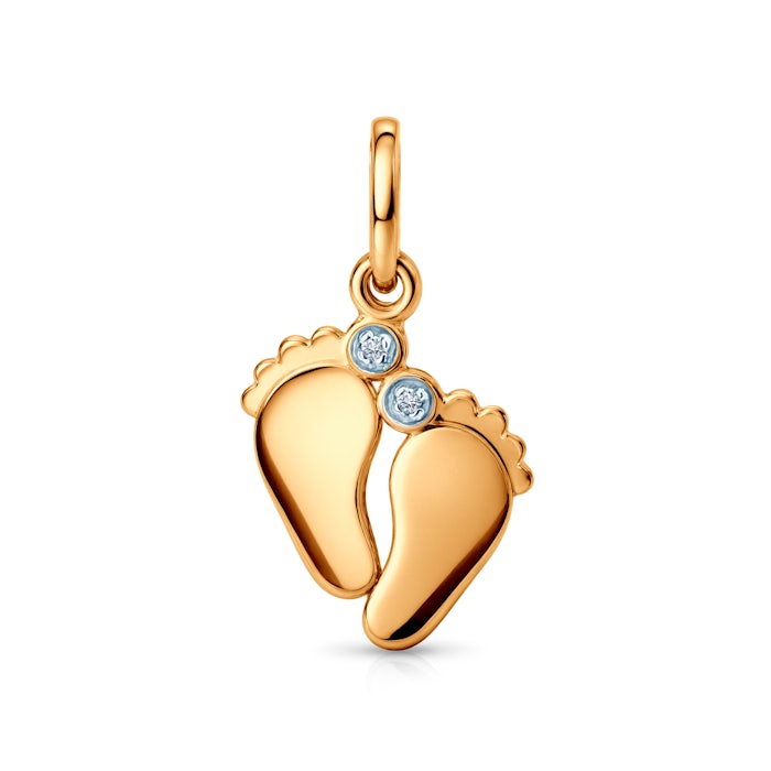 SAVICKI foot pendant: gold, diamonds