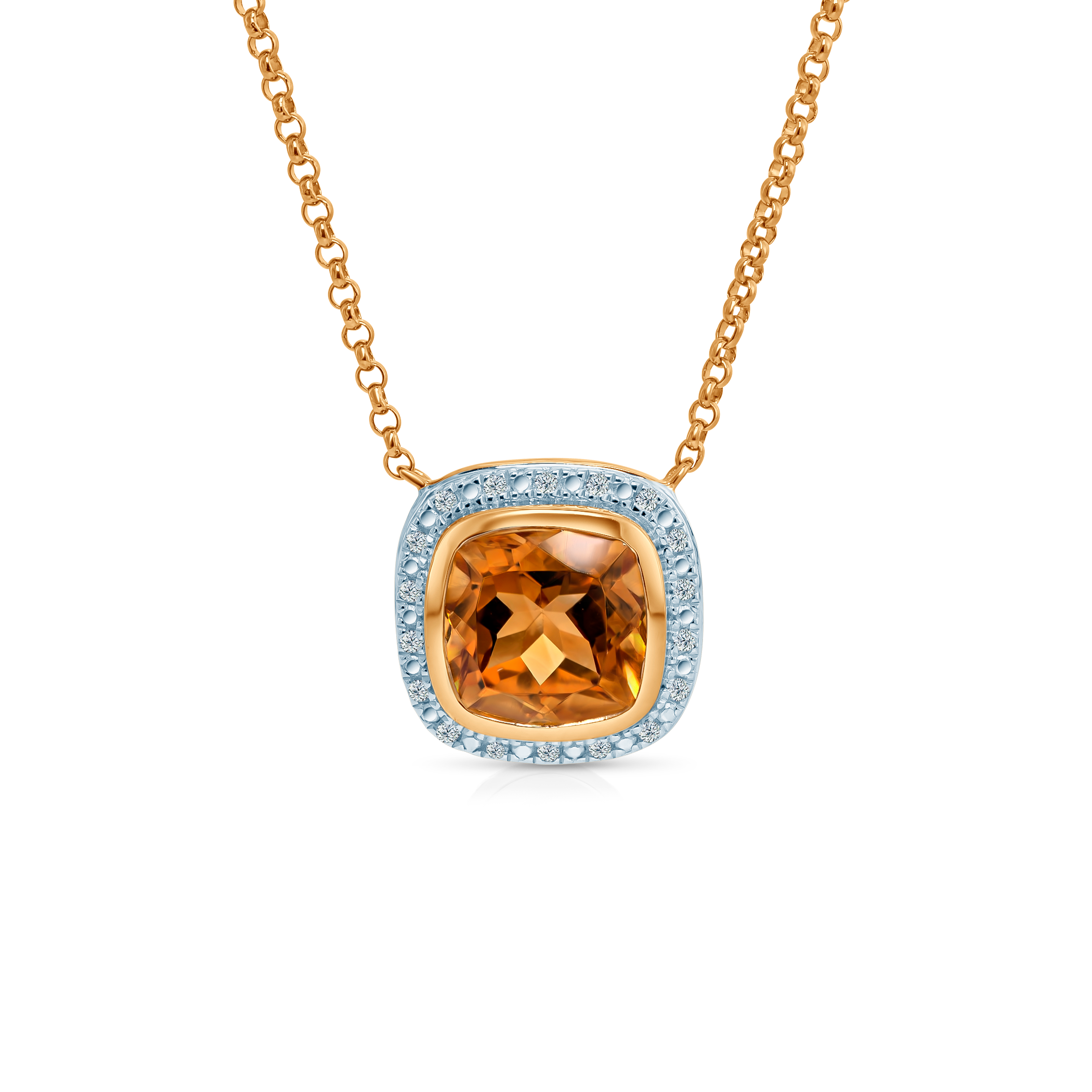 SAVICKI necklace: two-tone gold, citrine, diamonds
