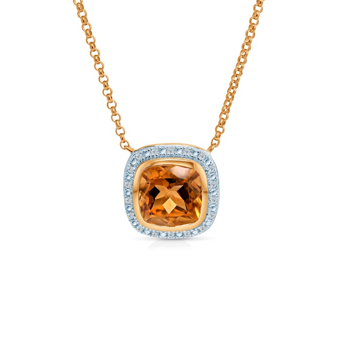 SAVICKI necklace: two-tone gold, citrine, diamonds