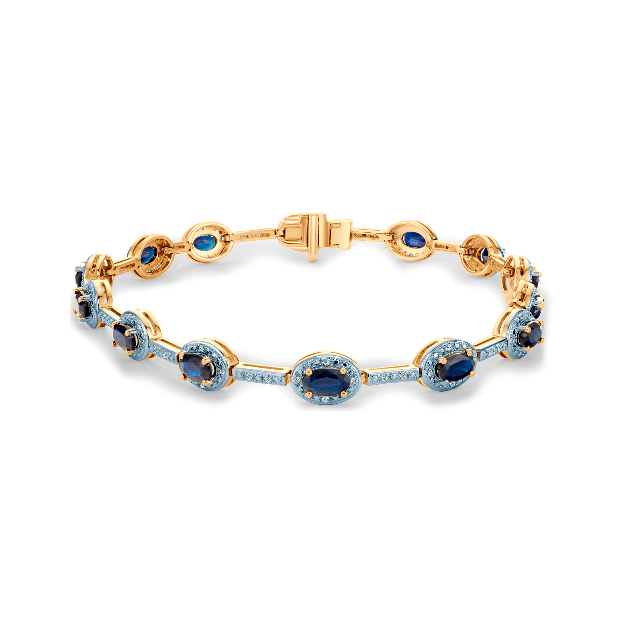 SAVICKI bracelet: two-tone gold, blue sapphires, diamonds