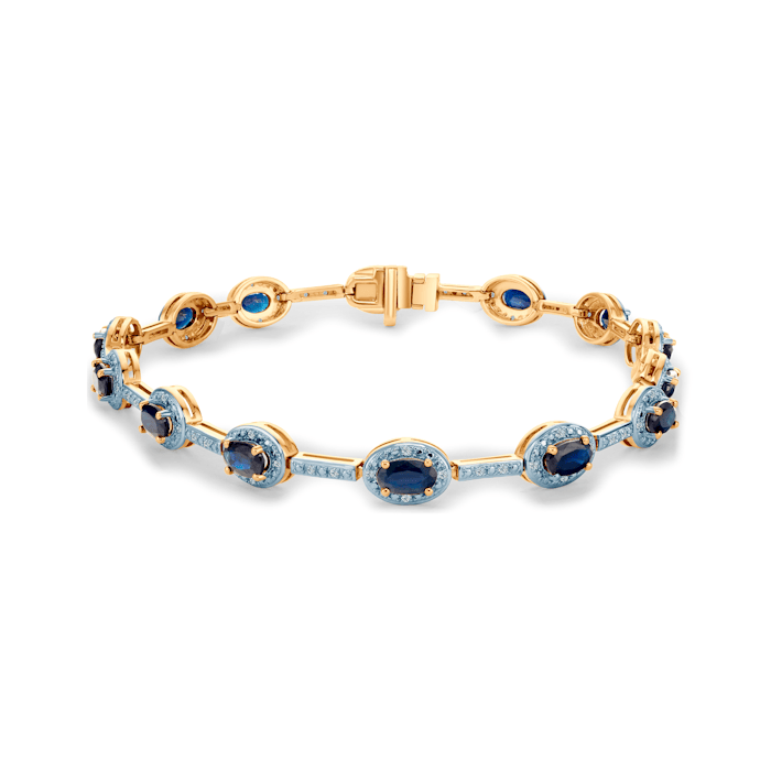 SAVICKI bracelet: two-tone gold, blue sapphires, diamonds