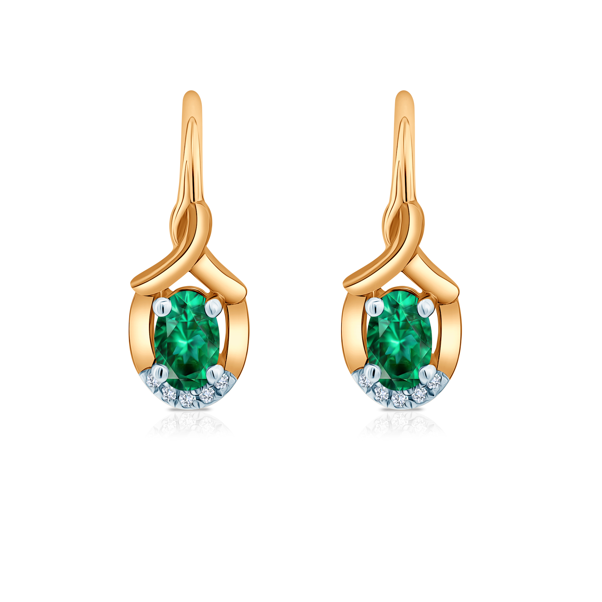 SAVICKI earrings: two-tone gold, emeralds, diamonds