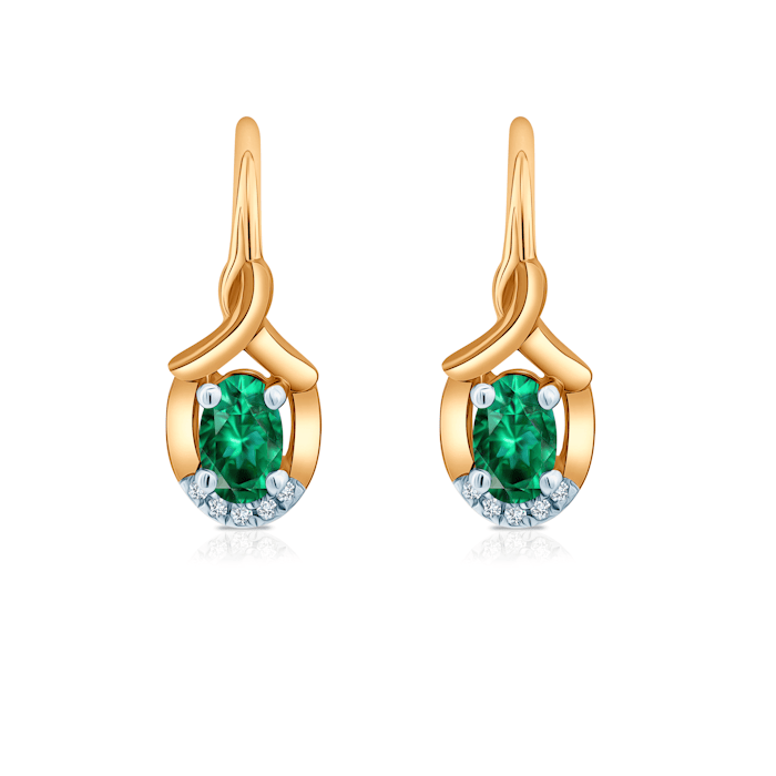 SAVICKI earrings: two-tone gold, emeralds, diamonds