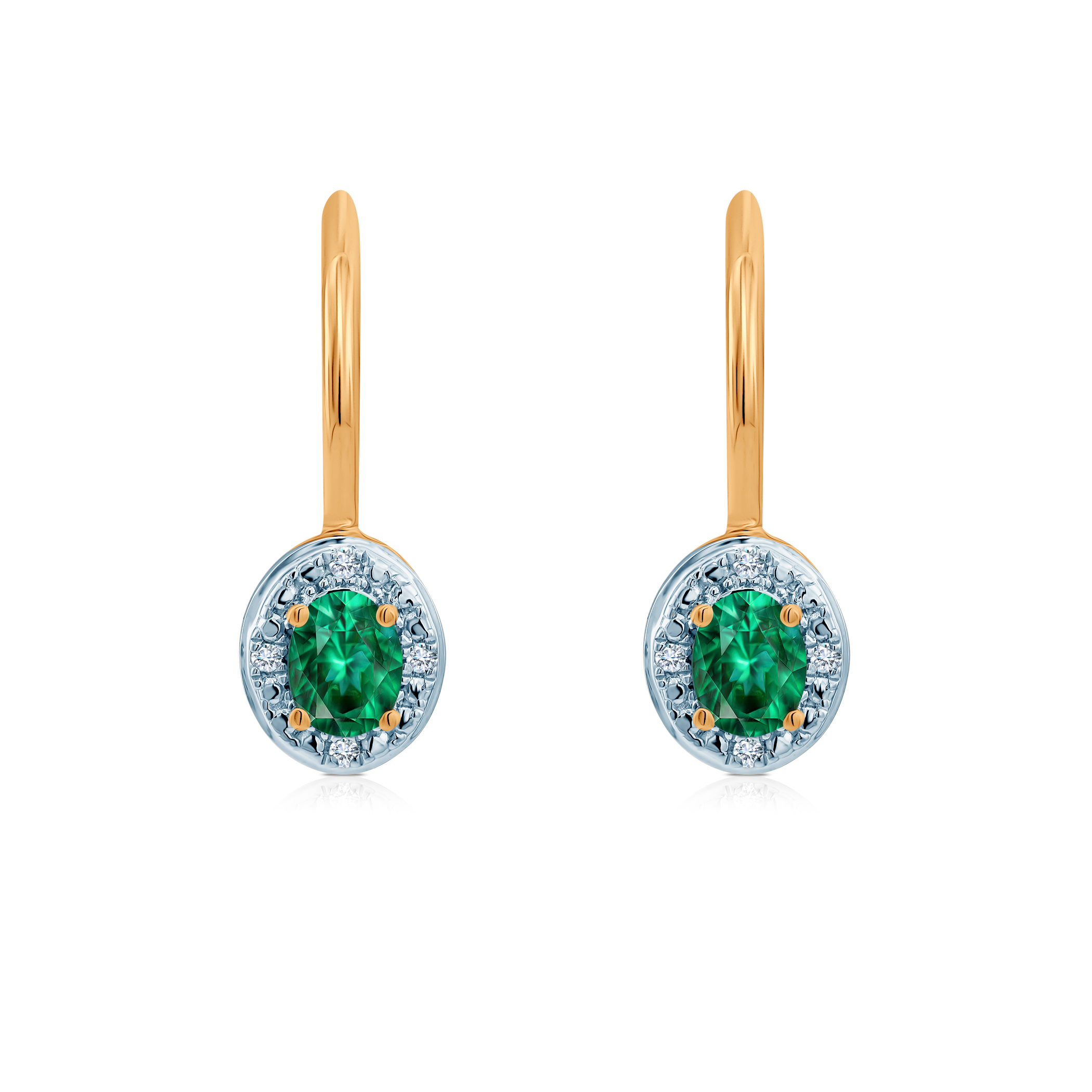 SAVICKI earrings: two-tone gold, emeralds, diamonds