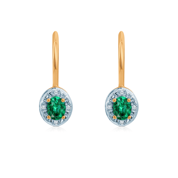 SAVICKI earrings: two-tone gold, emeralds, diamonds