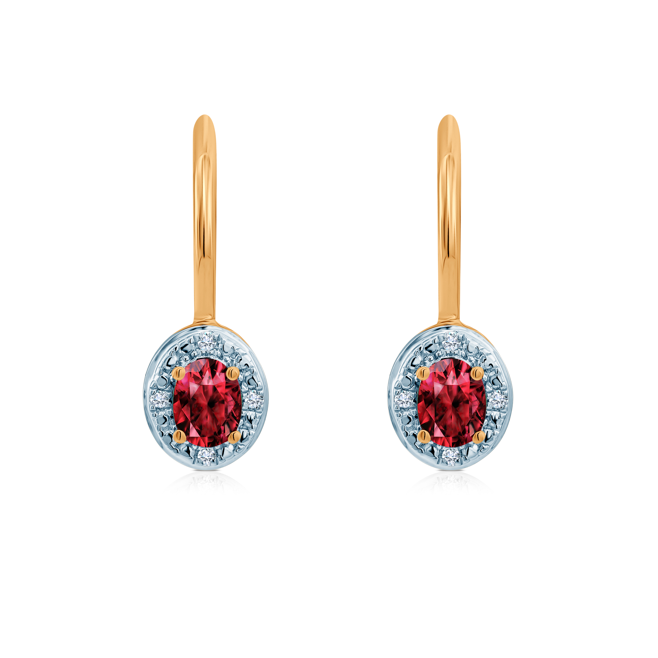 SAVICKI earrings: two-tone gold, rubies, diamonds