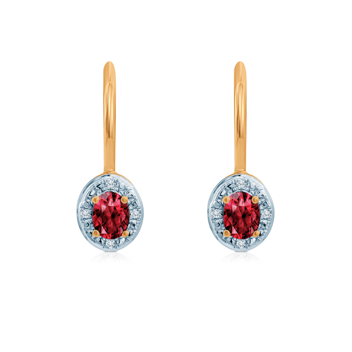 SAVICKI earrings: two-tone gold, rubies, diamonds