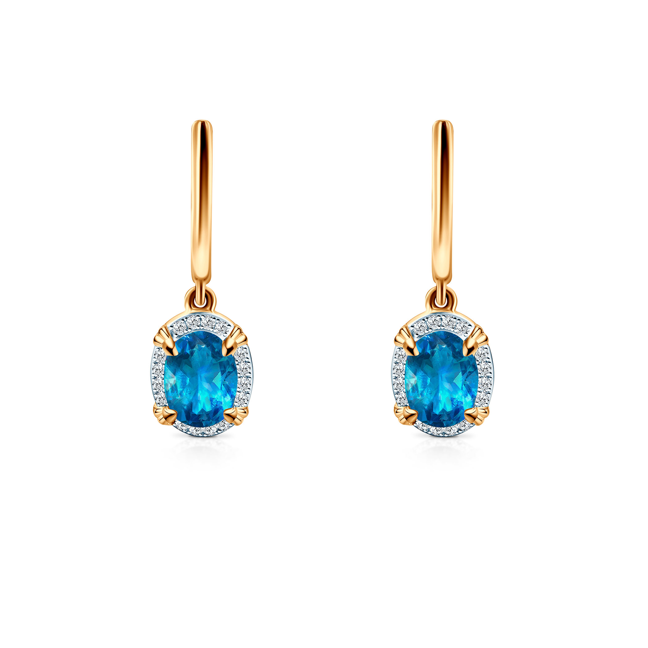 SAVICKI earrings: two-tone gold, topaz, diamonds