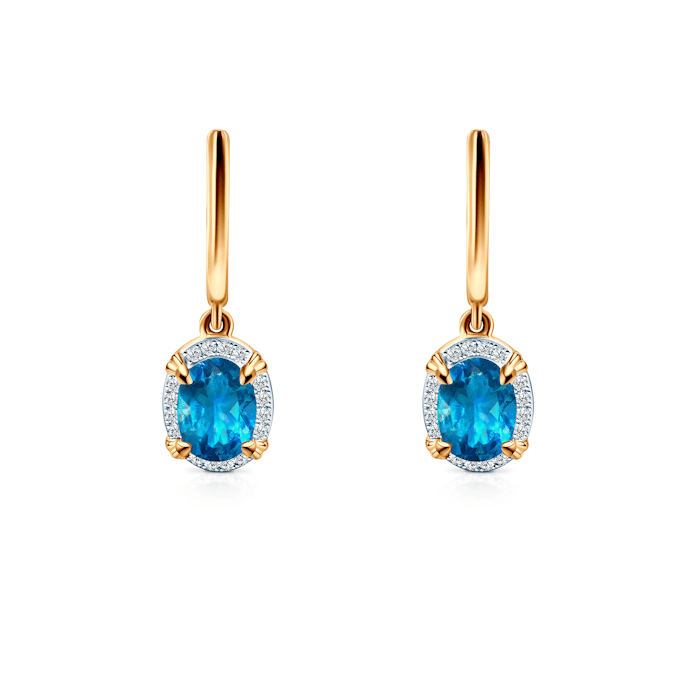 SAVICKI earrings: two-tone gold, topaz, diamonds