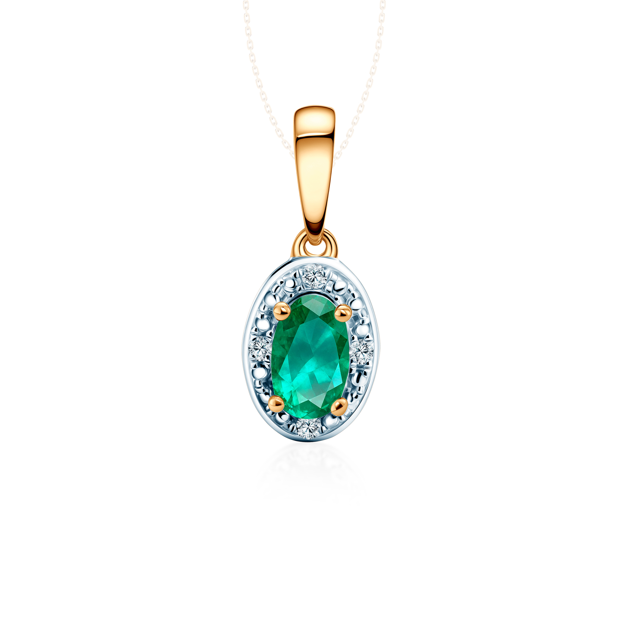 SAVICKI pendant: two-tone gold, emerald, diamonds
