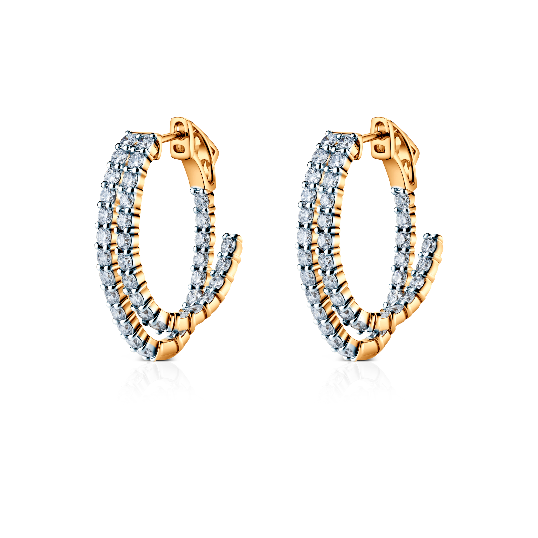 SAVICKI earrings: two-tone gold, lab-grown diamonds