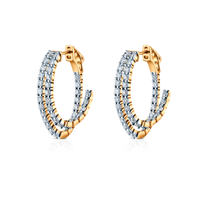 SAVICKI earrings: two-tone gold, lab-grown diamonds