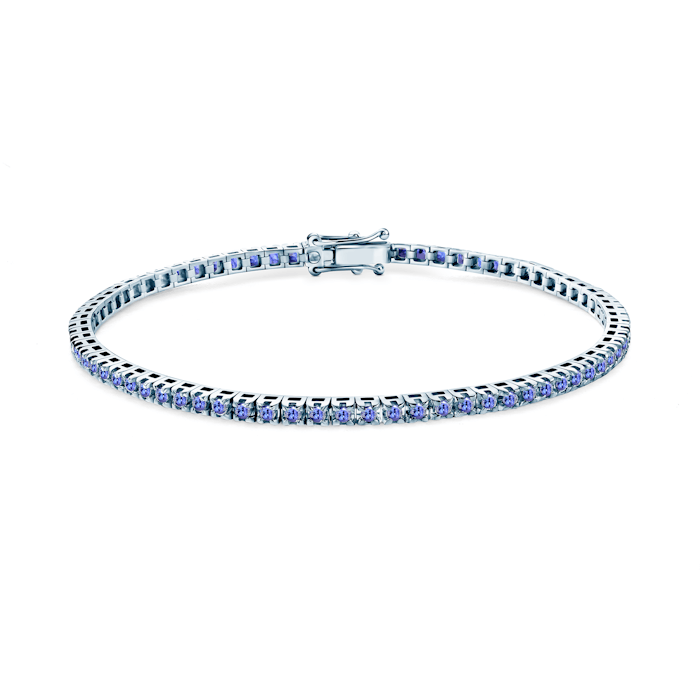 Brățară tennis Luminy 2,3 mm: aur alb, tanzanite