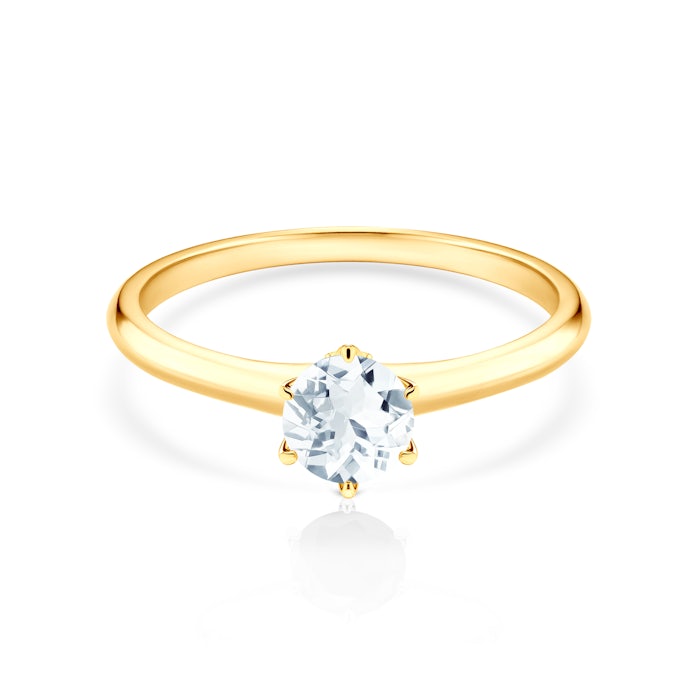 Каблучка для заручин The Journey: золото, аквамарин