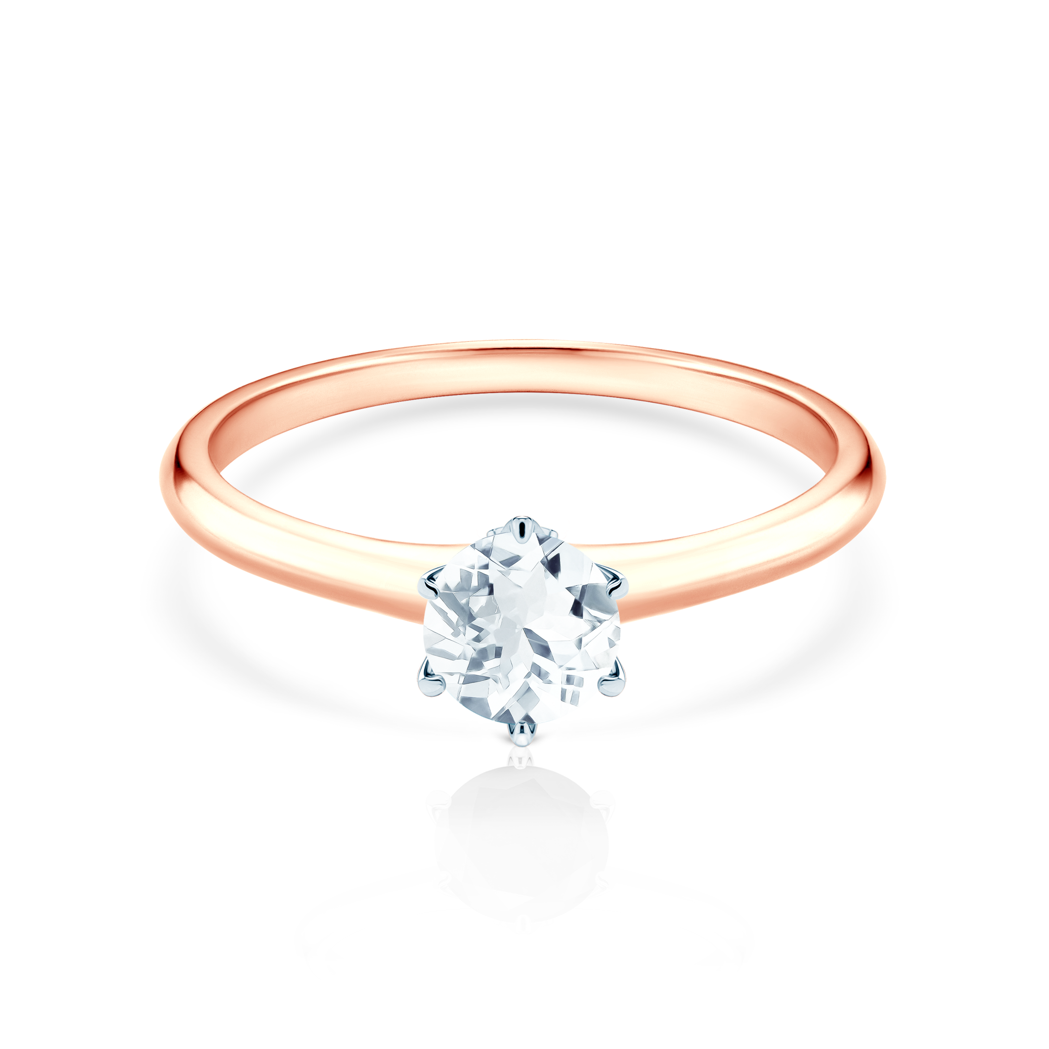 Verlobungsring The Journey: Zweifarbiges Gold, Aquamarin