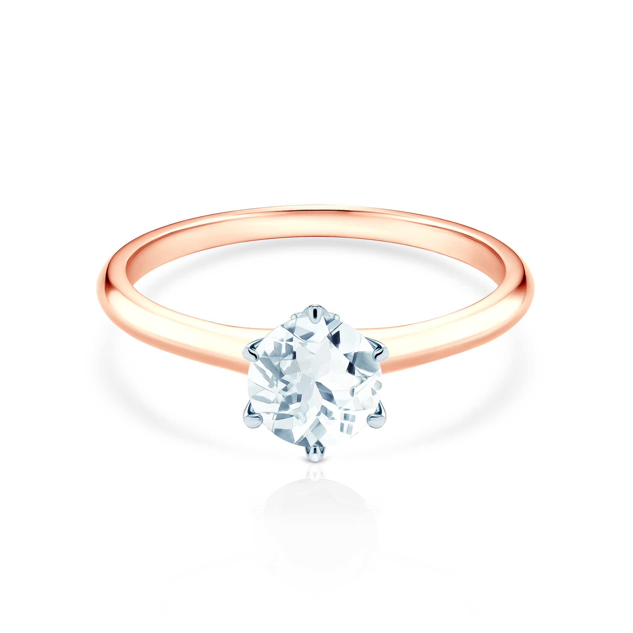 Verlobungsring The Journey: Zweifarbiges Gold, Aquamarin