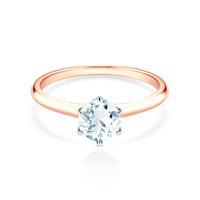 Zaručnički prsten The Journey: dvobojno zlato, akvamarin