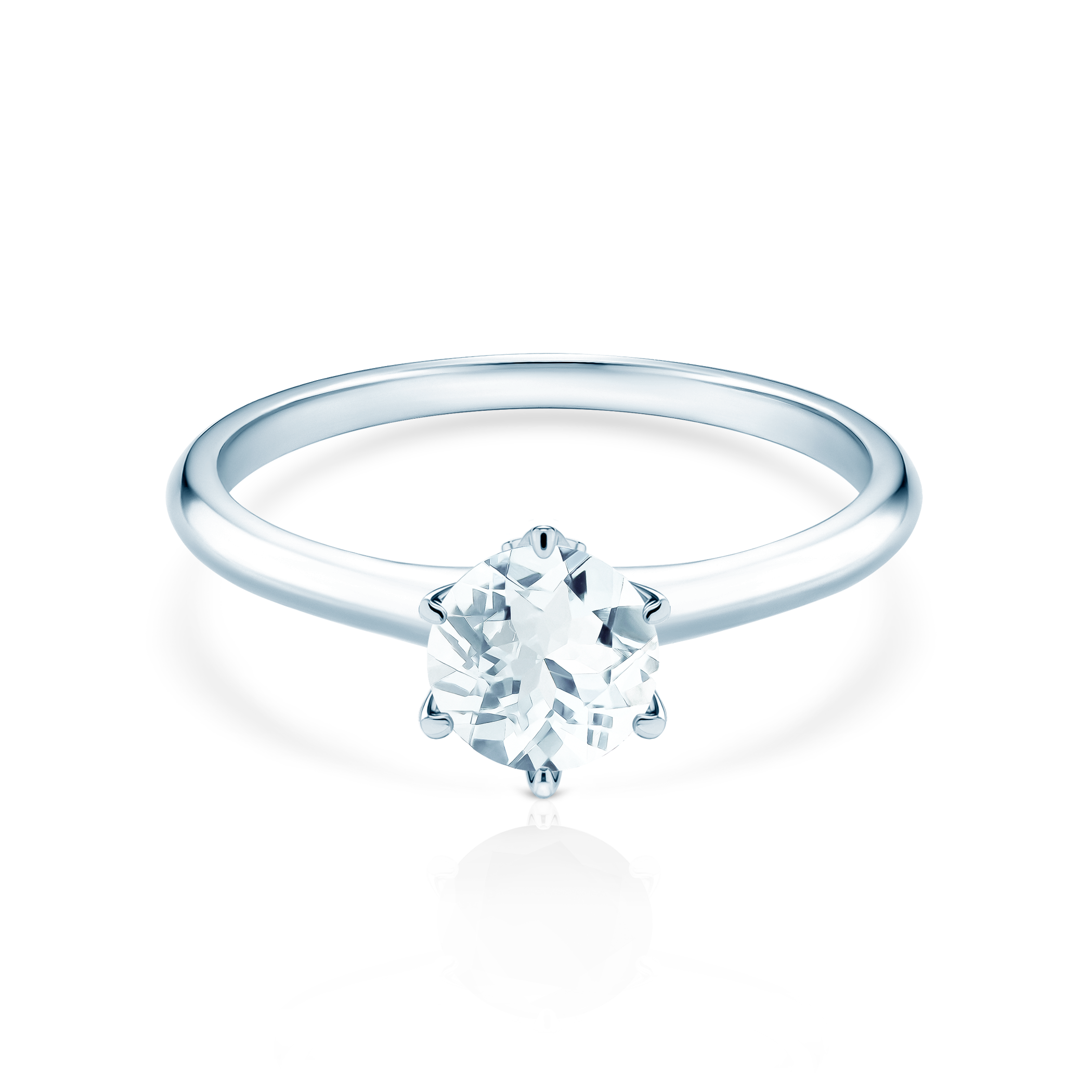 Verlobungsring The Journey: Weißgold, Aquamarin