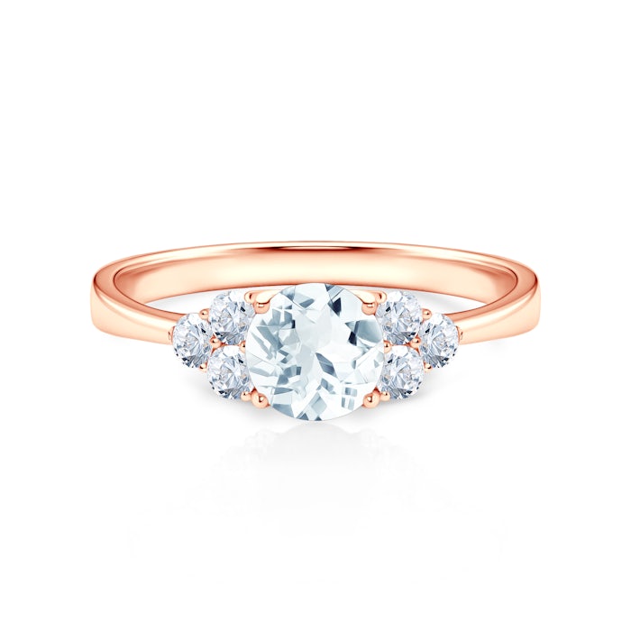 Verlobungsring Fairytale: Roségold, Aquamarin
