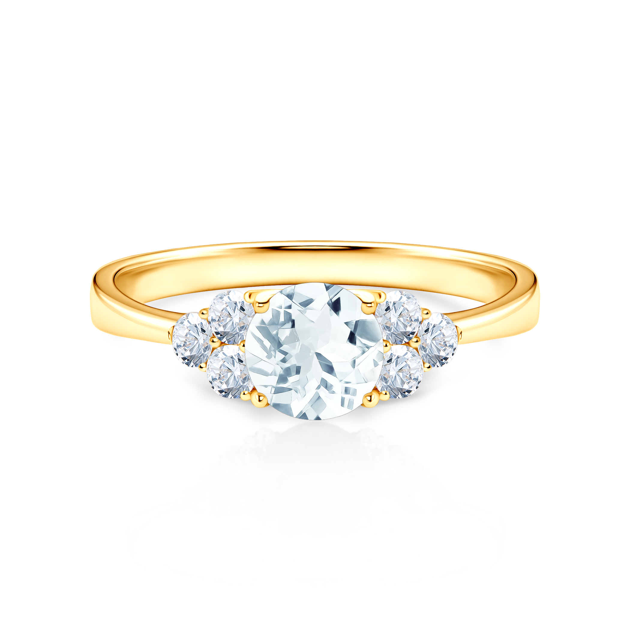 Zaručnički prsten Fairytale: zlato, akvamarin