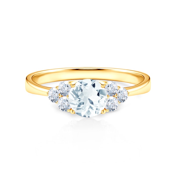 Inel de logodnă Fairytale: aur, acvamarin