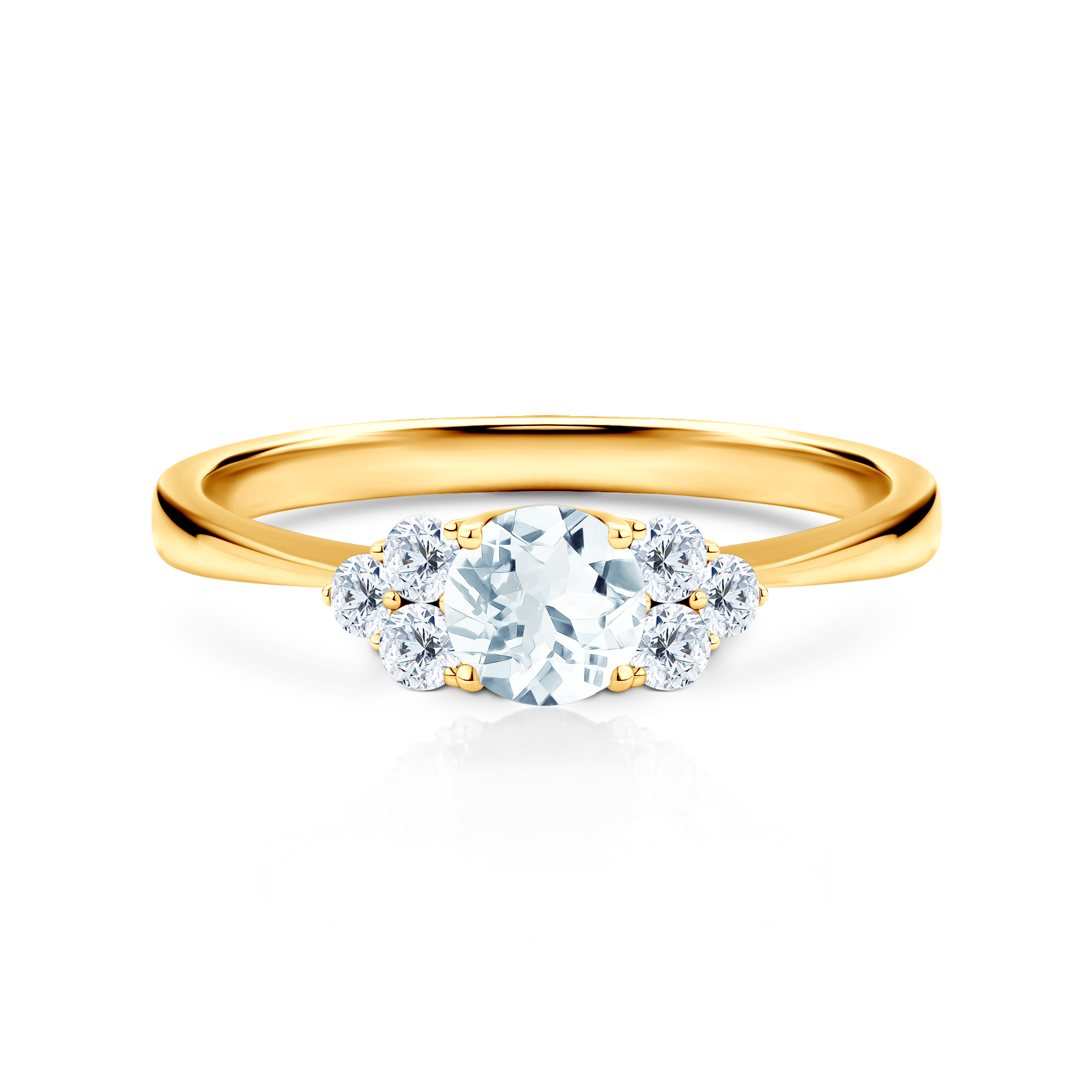 Fairytale Engagement Ring: gold, aquamarine