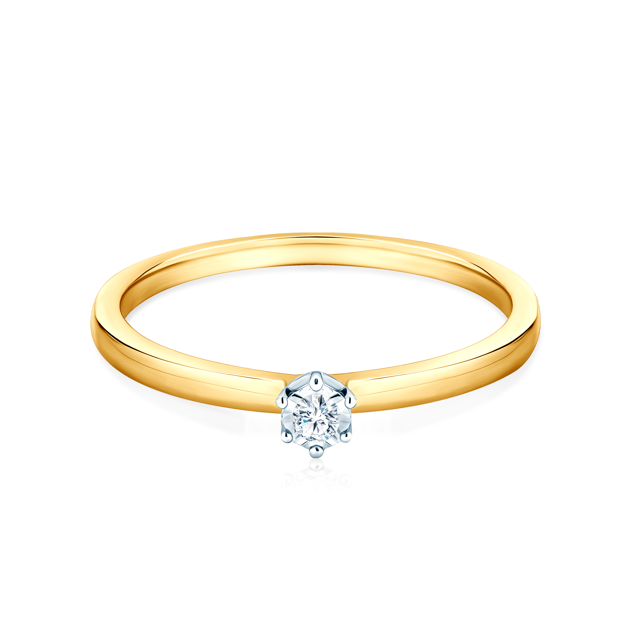 Zaručnički prsten Savicki: dvobojno zlato, dijamant