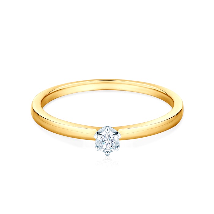 Zaručnički prsten Savicki: dvobojno zlato, dijamant