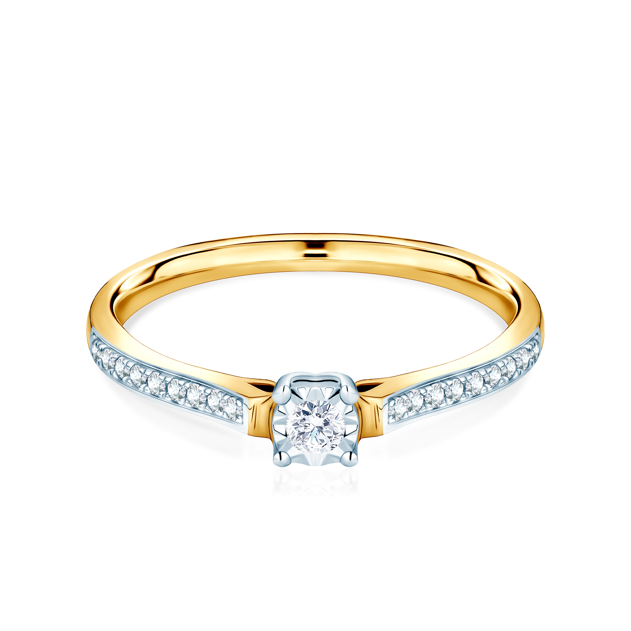 Годежен пръстен Savicki: двуцветно злато, диамант