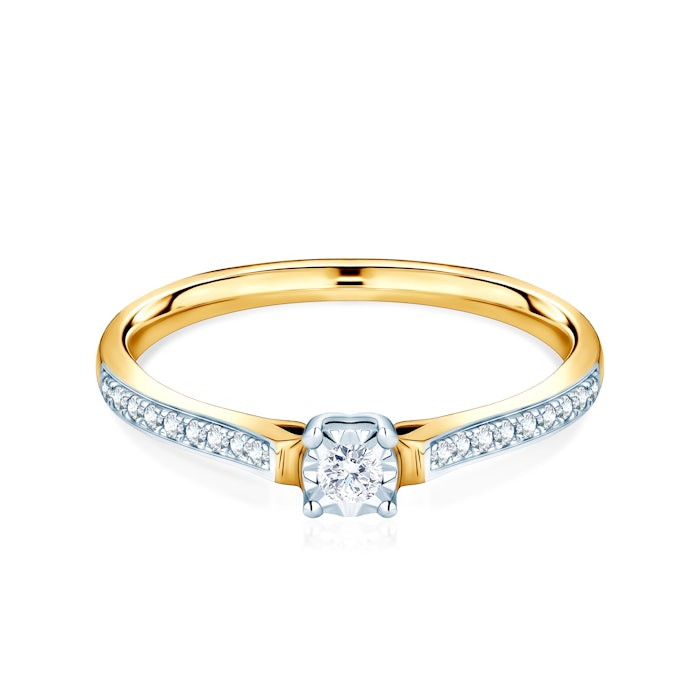 Годежен пръстен Savicki: двуцветно злато, диамант