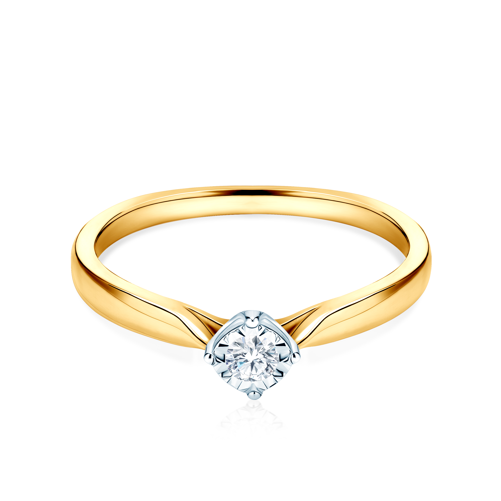 Zaručnički prsten Savicki: dvobojno zlato, dijamant