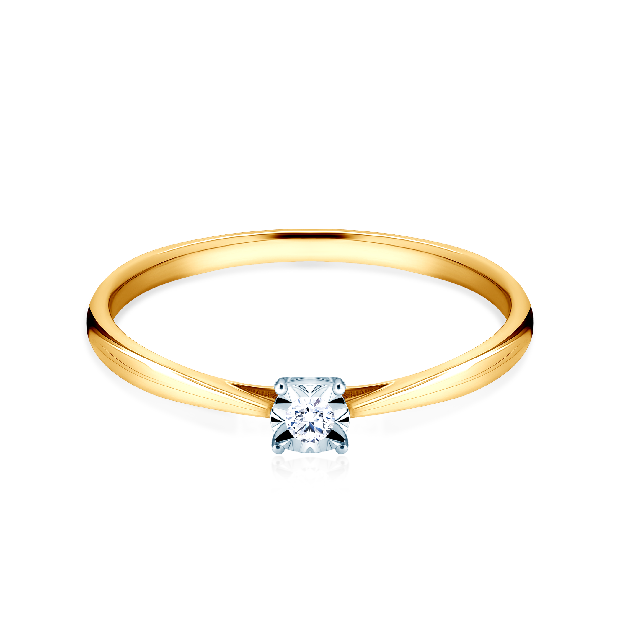 Δαχτυλίδι αρραβώνων Savicki: δίχρωμος χρυσός, διαμάντι