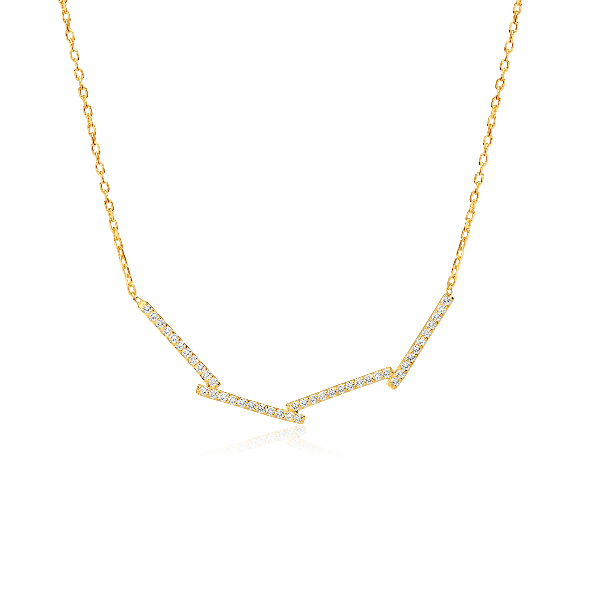 SAVICKI's necklace of rectangles: gold, diamonds