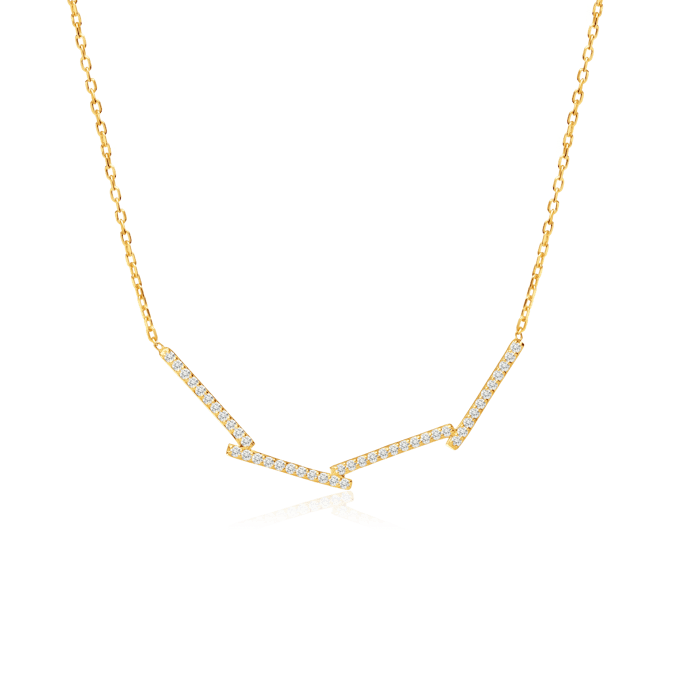 SAVICKI's necklace of rectangles: gold, diamonds