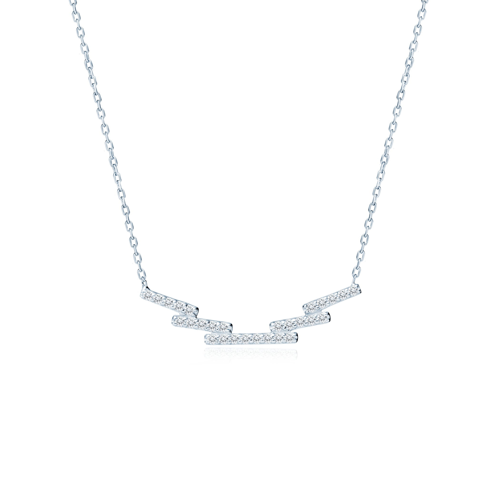 Κολιέ Savicki: λευκός χρυσός, διαμάντια