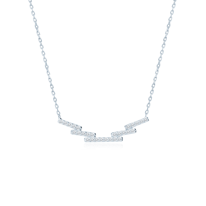 Κολιέ Savicki: λευκός χρυσός, διαμάντια