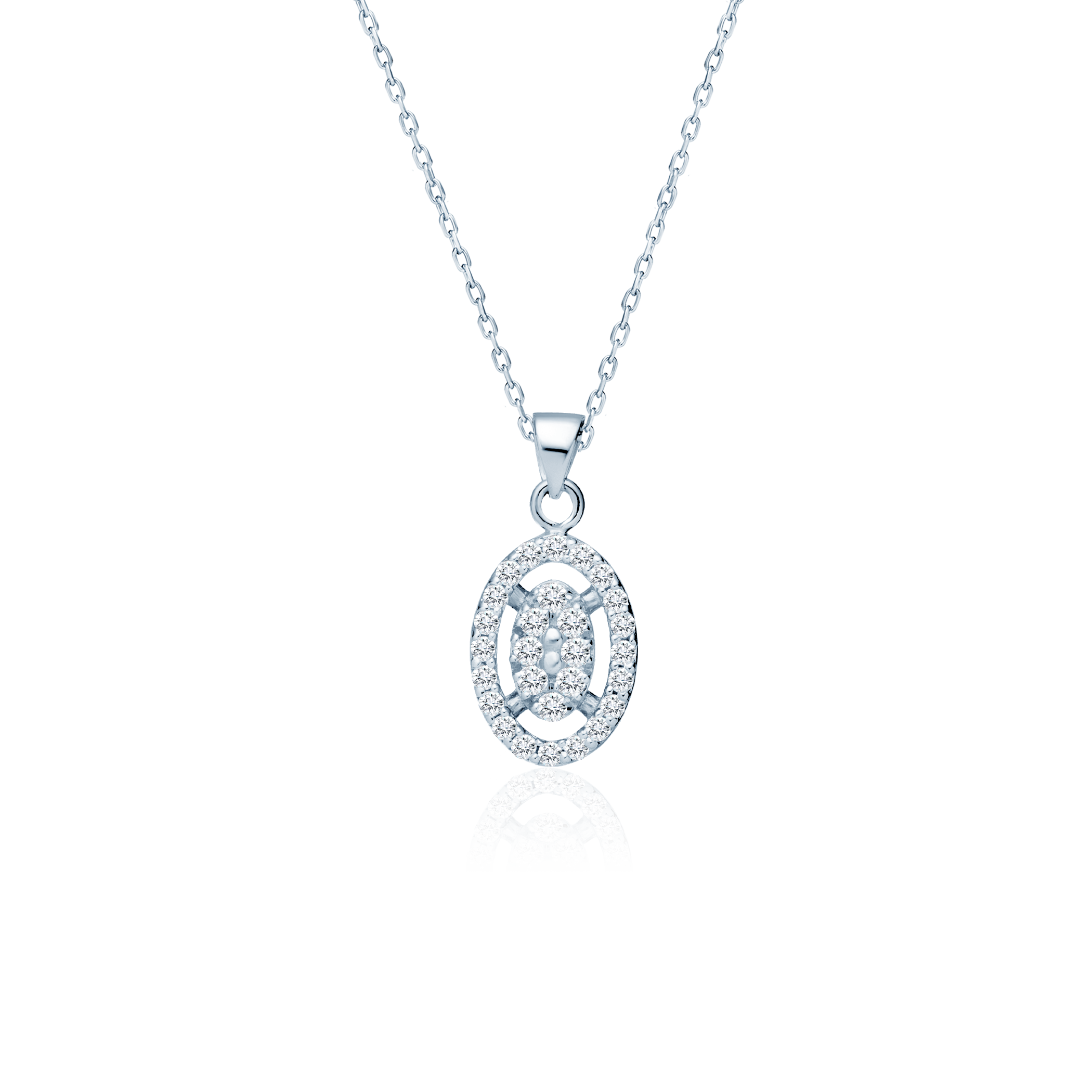 Κολιέ Savicki: λευκός χρυσός, διαμάντια