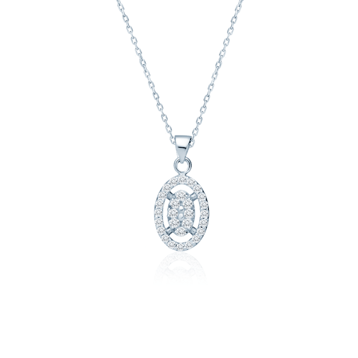 Κολιέ Savicki: λευκός χρυσός, διαμάντια