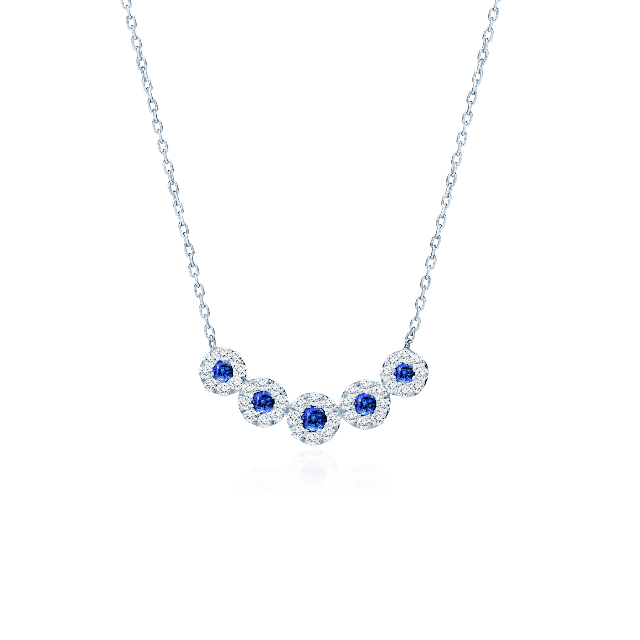 Колие Savicki: бяло злато, диаманти