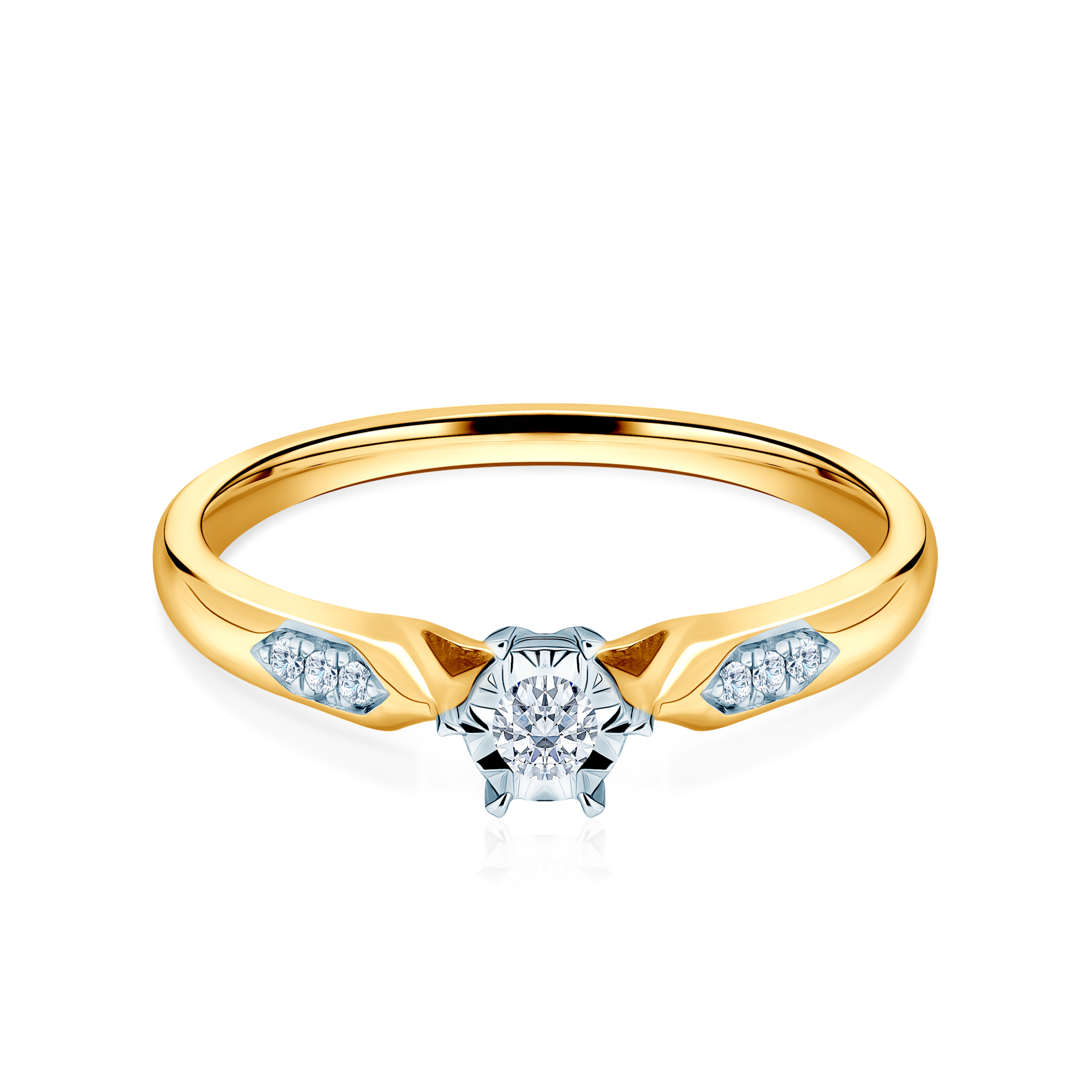 Годежен пръстен Savicki: двуцветно злато, диамант