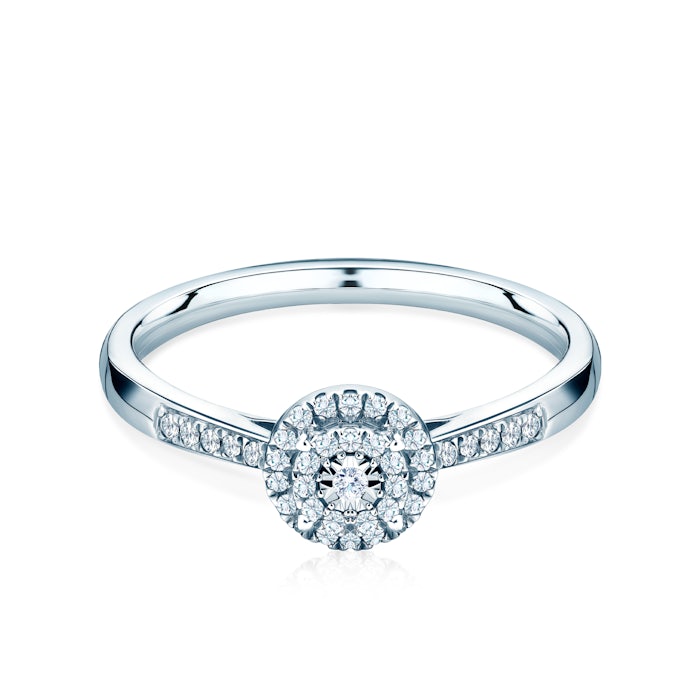 Δαχτυλίδι αρραβώνων Savicki: λευκός χρυσός, διαμάντι