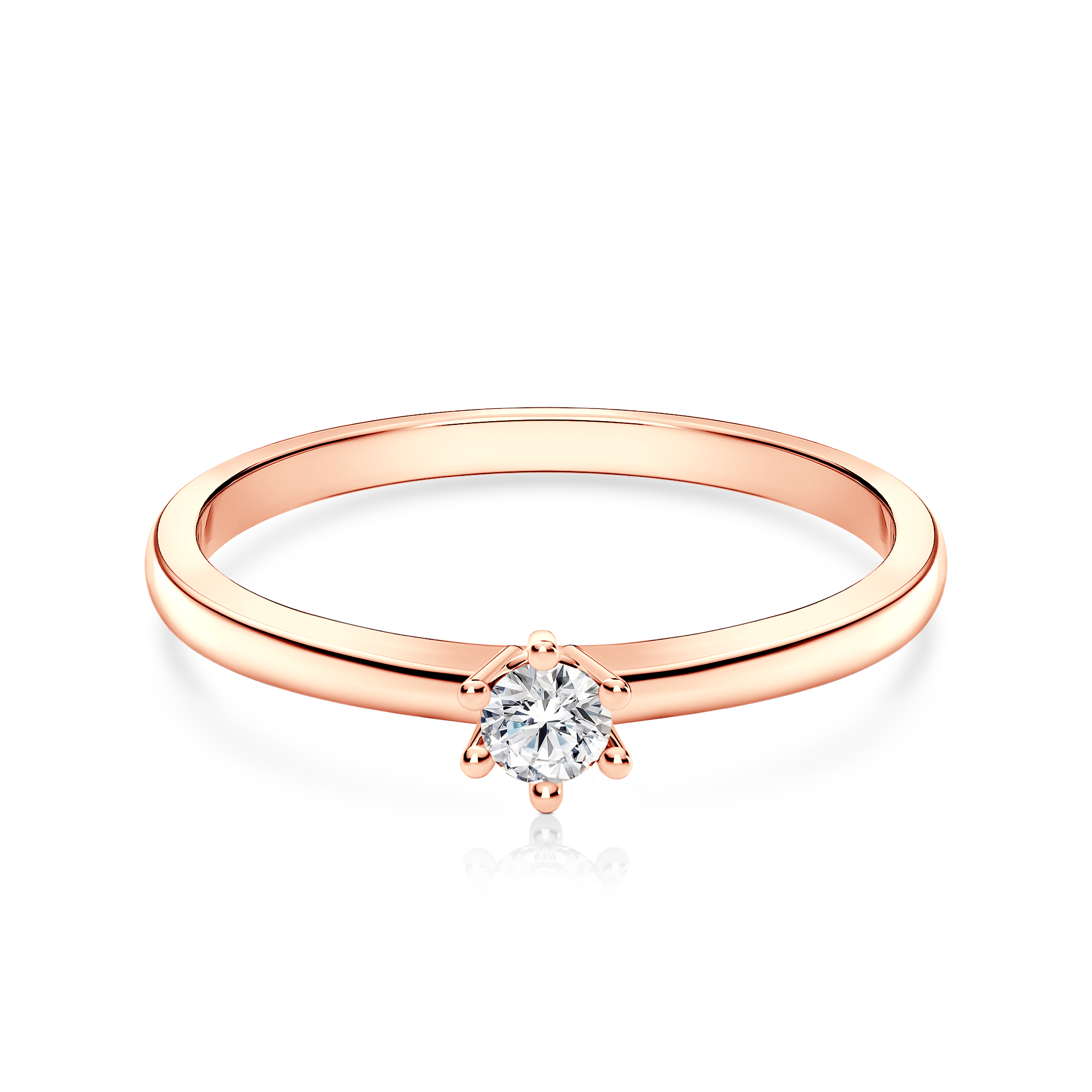 Каблучка для заручин SAVICKI: рожеве золото, діамант