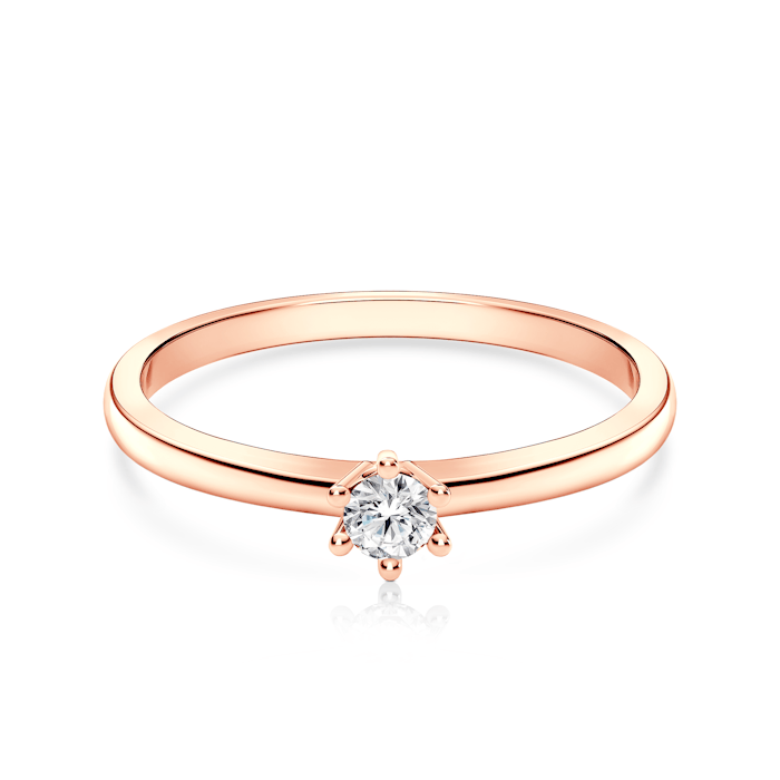 Каблучка для заручин SAVICKI: рожеве золото, діамант